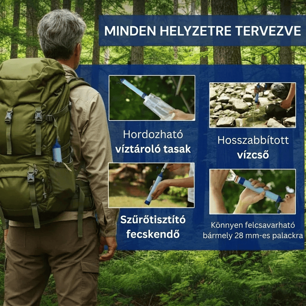 HYDRA-X2 - Túlélő Vízszűrő Szívószál (400 Liter Iható Vízhez) — 5